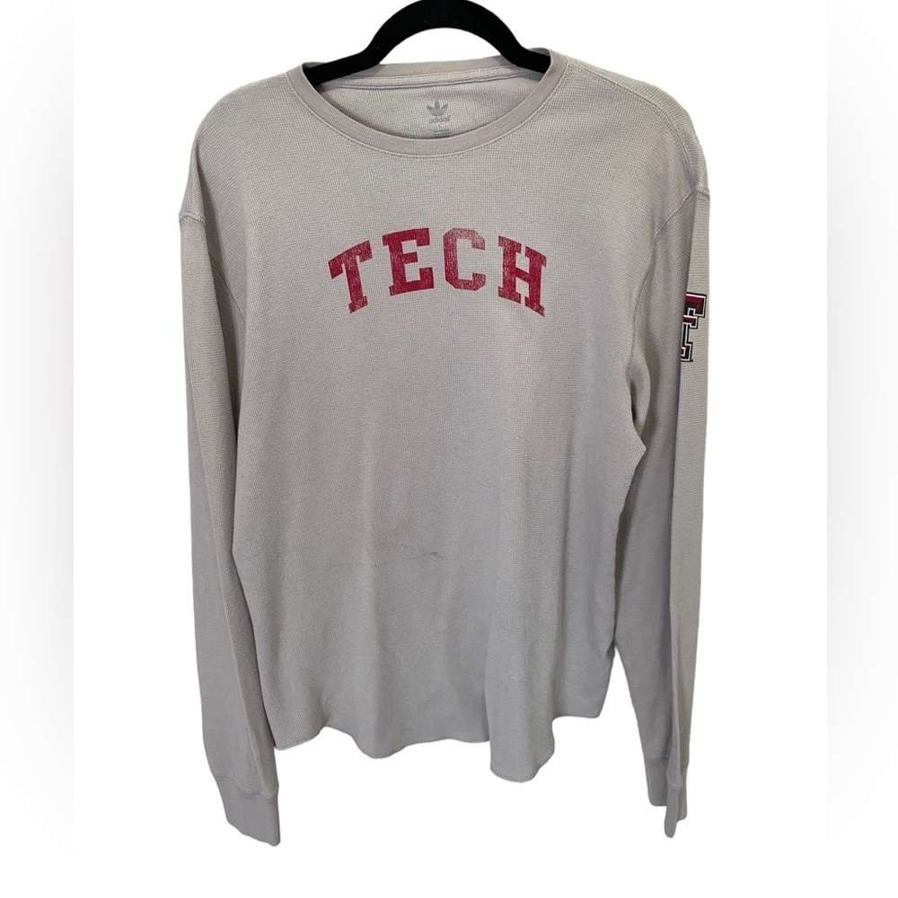 Adidas Texas Tech Grey Long Sleeve Shirt Size Large